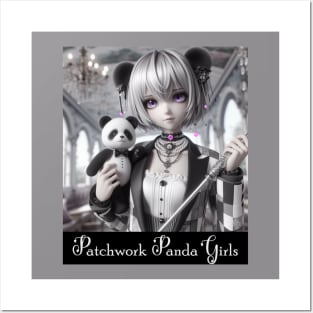 Patchwork Panda Girls Posters and Art